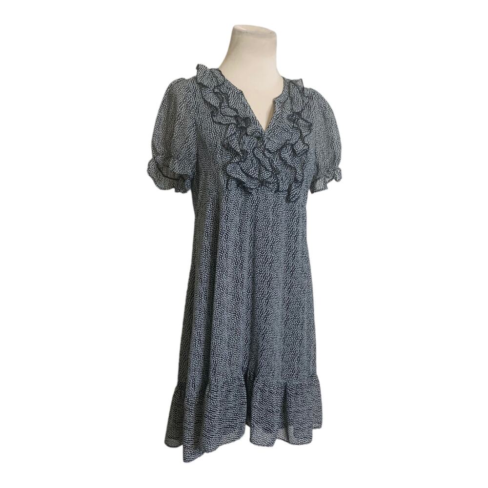 H&M black ruffled short sleeves mini dress size small